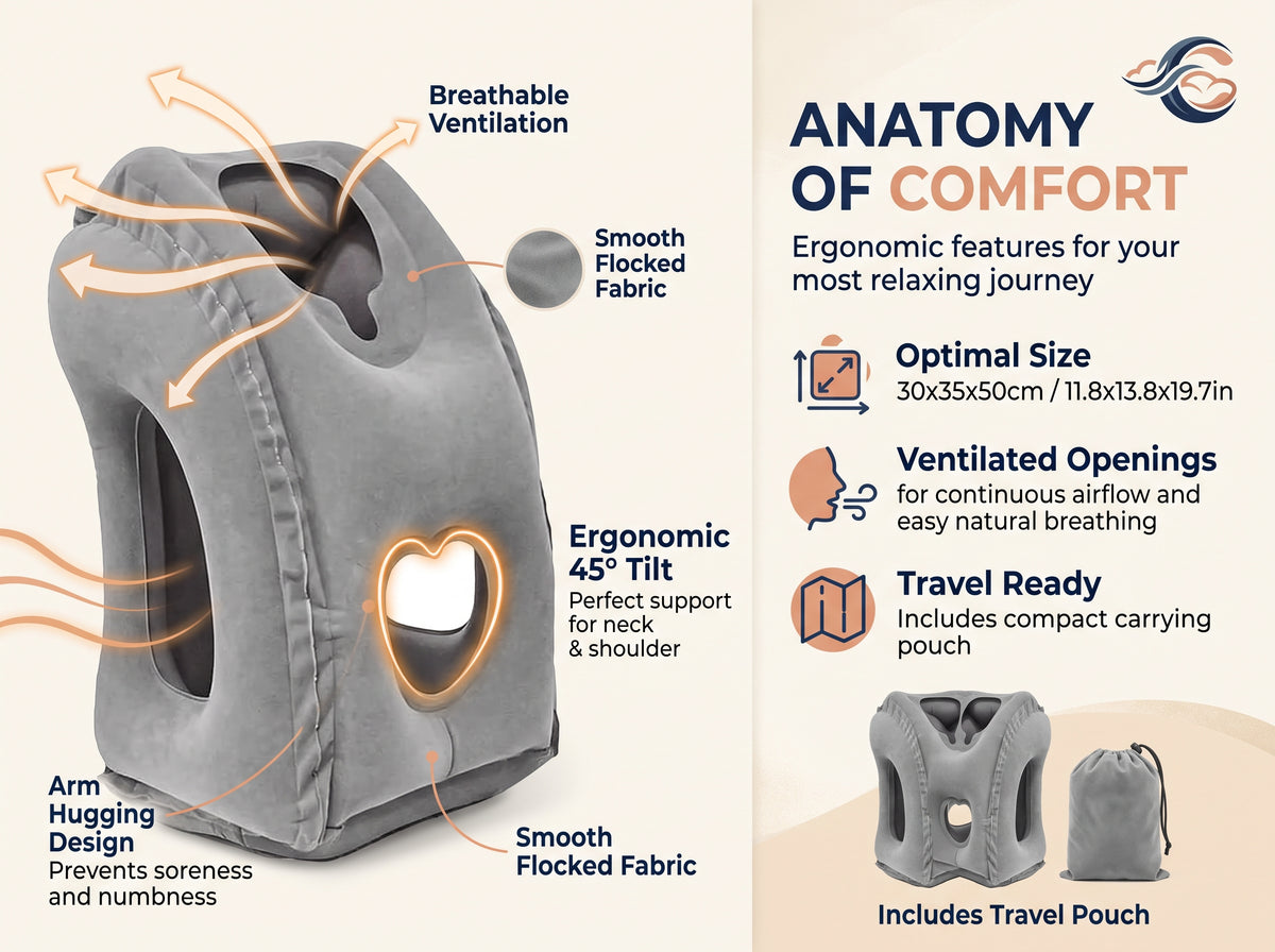 Fall Asleep on Any Flight – Inflatable Pillow