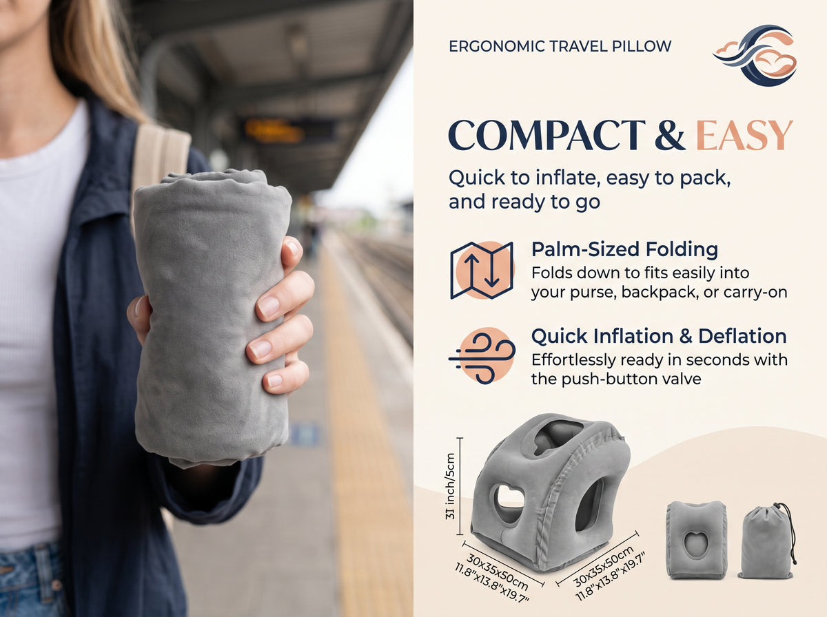 Fall Asleep on Any Flight – Inflatable Pillow
